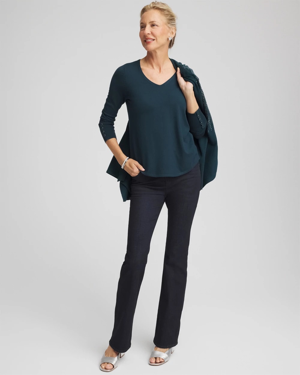 Chico's Clothing Ella V-Neck Pullover Sweater