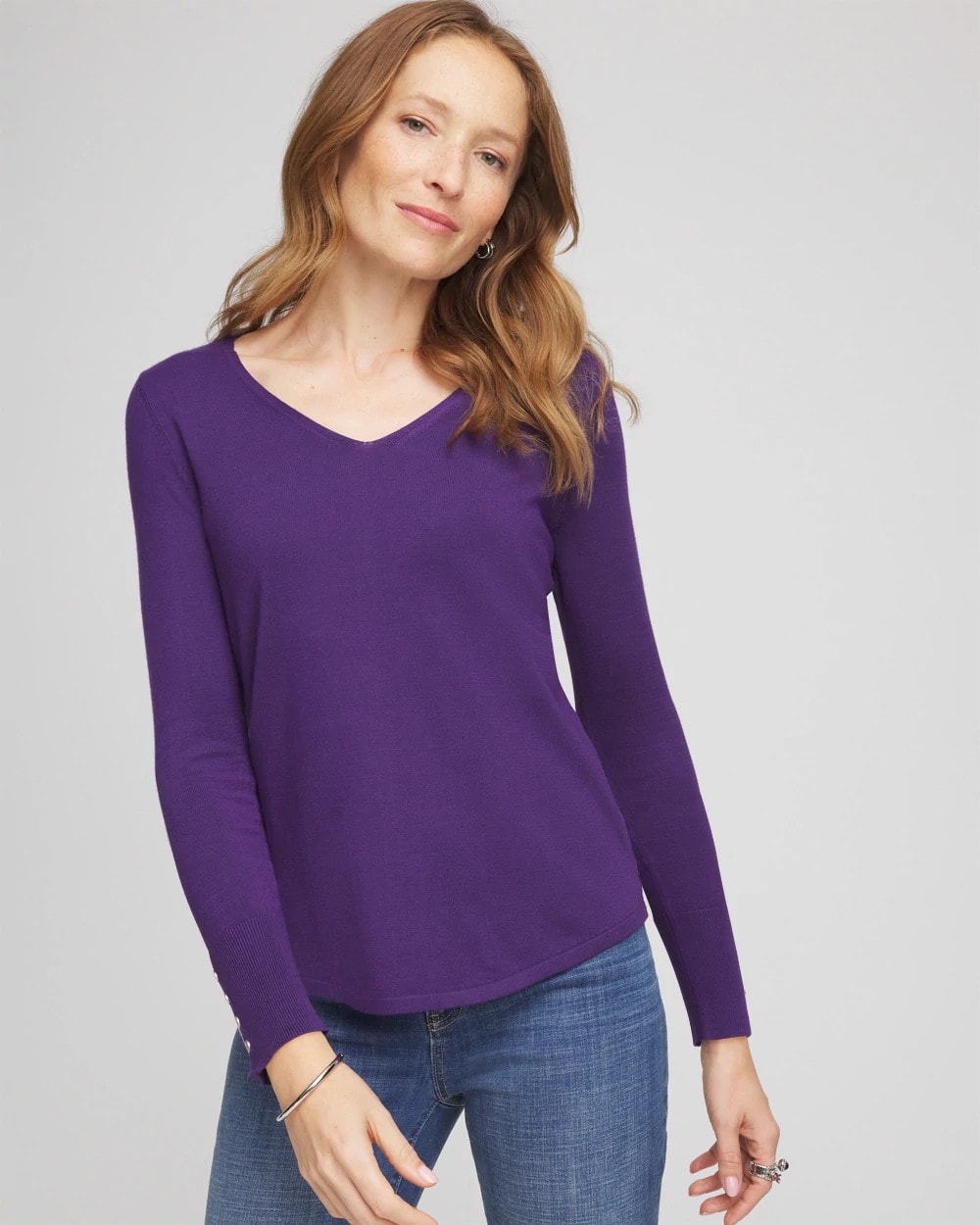 Chico's Clothing Ella V-Neck Pullover Sweater