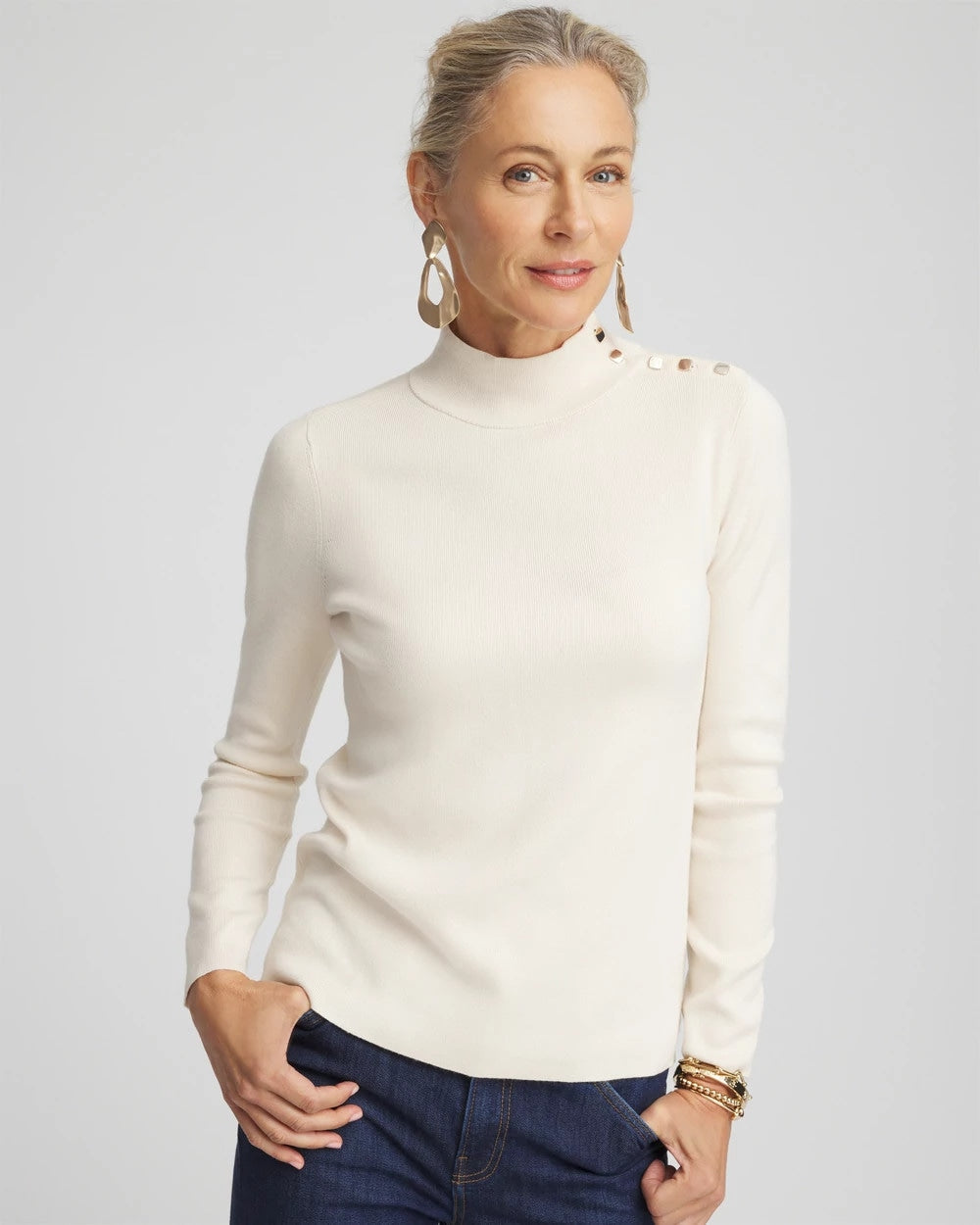 Chico's Clothing Ella Mockneck Sweater