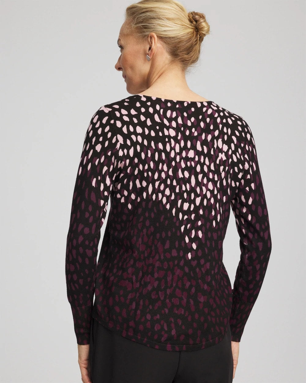 Chico's Clothing Ella Printed V-Neck Sweater