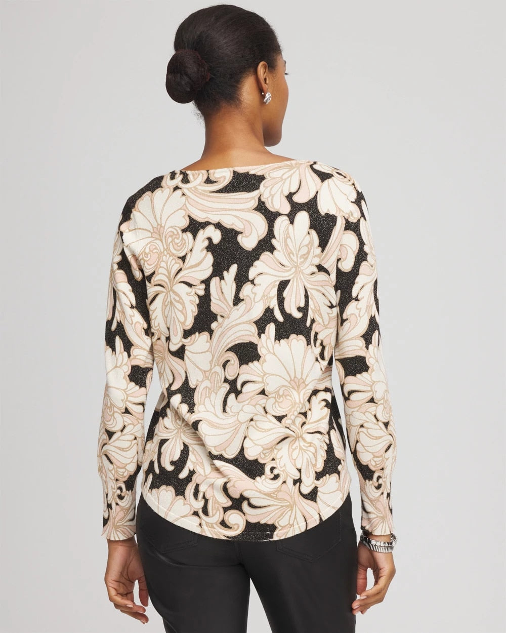 Chico's Clothing Ella Metallic V-Neck Sweater