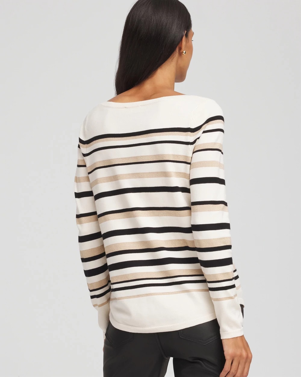 Chico's Clothing Ella Stripe Boatneck Sweater