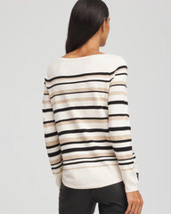 Chico's Clothing Ella Stripe Boatneck Sweater