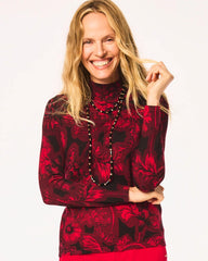 Chico's Clothing Ella Printed Mockneck Sweater