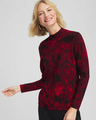Chico's Clothing Ella Printed Mockneck Sweater