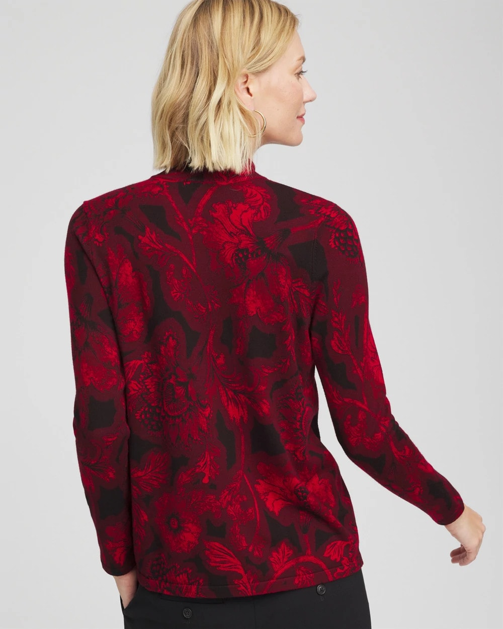 Chico's Clothing Ella Printed Mockneck Sweater