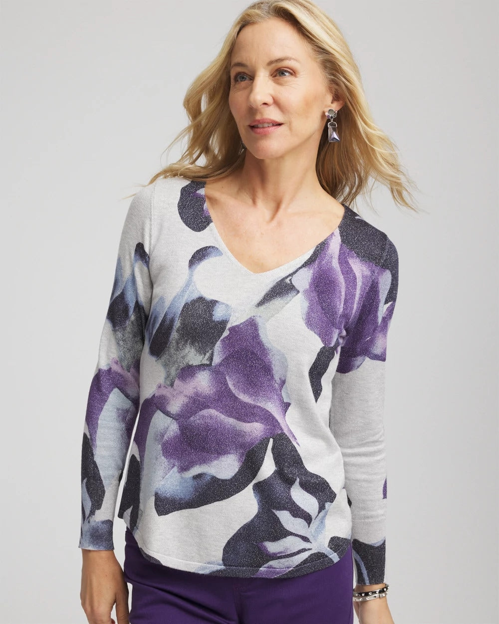 Chico's Clothing Ella V-Neck Pullover Sweater