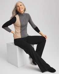 Chico's Clothing Ella Colorblock Intarsia Turtleneck Sweater