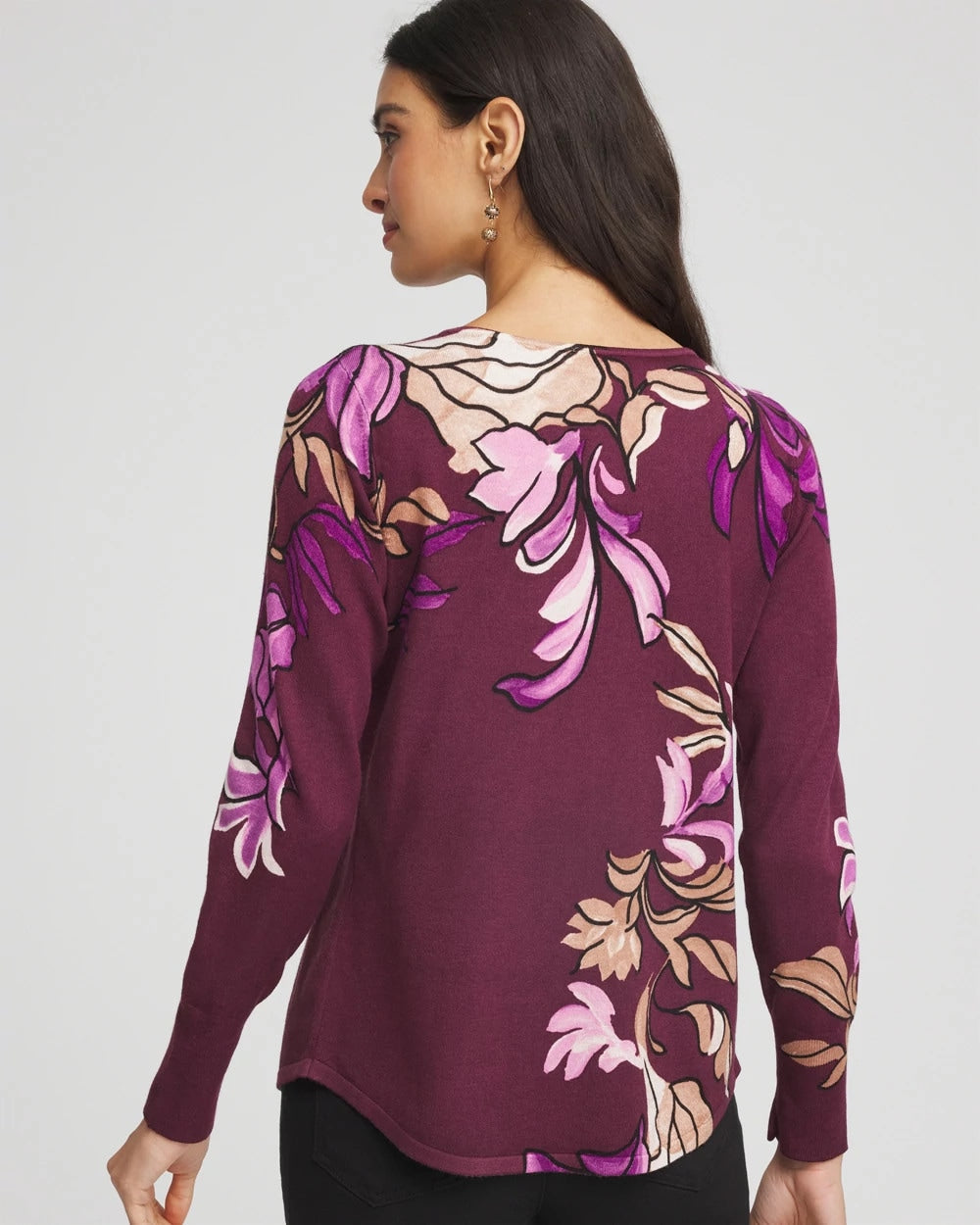 Chico's Clothing Ella V-Neck Artisanal Pullover Sweater