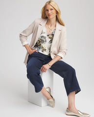 Chico's Clothing Single-Breasted Sweater Blazer