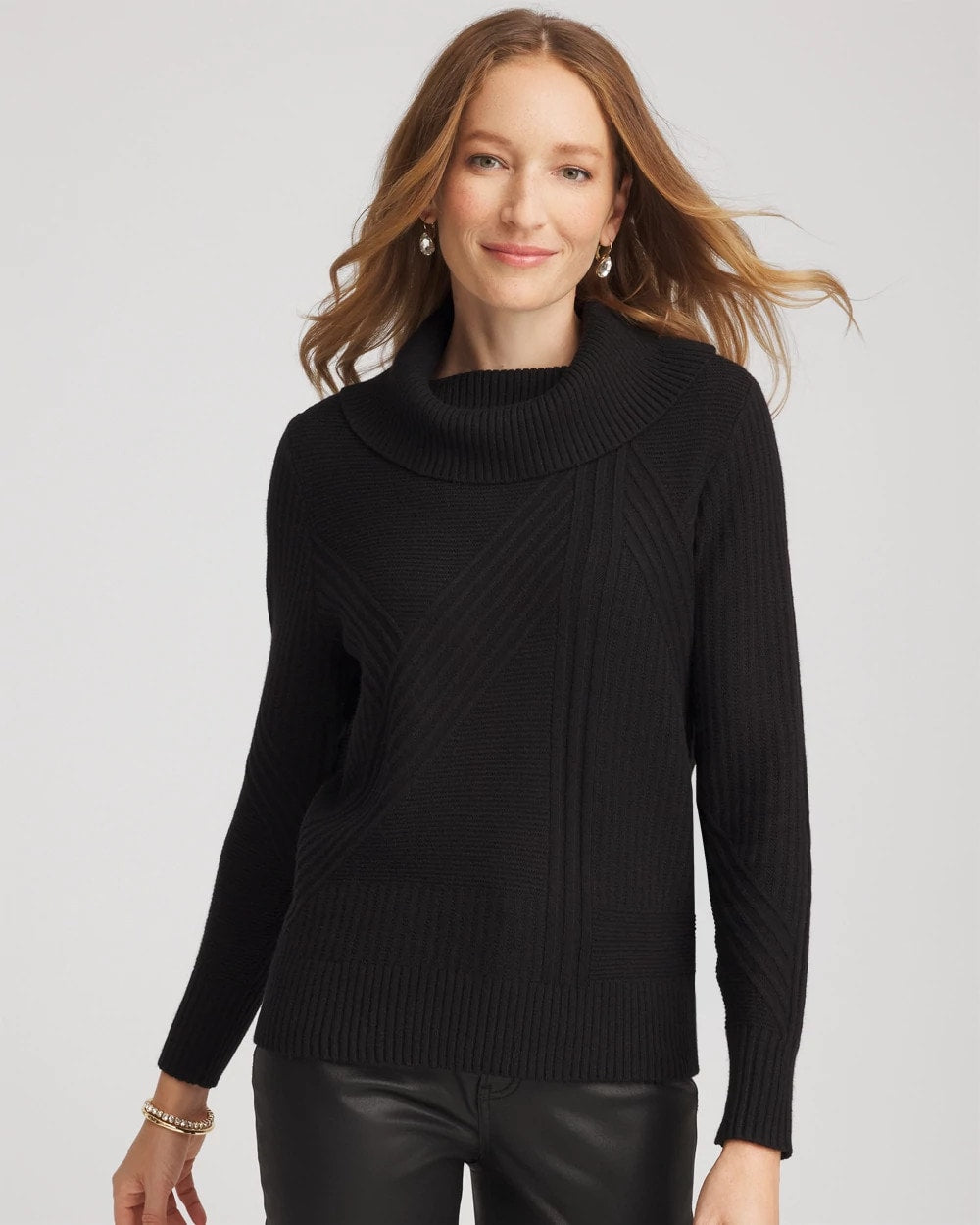 Chico's Clothing Ribbed Cowlneck Sweater