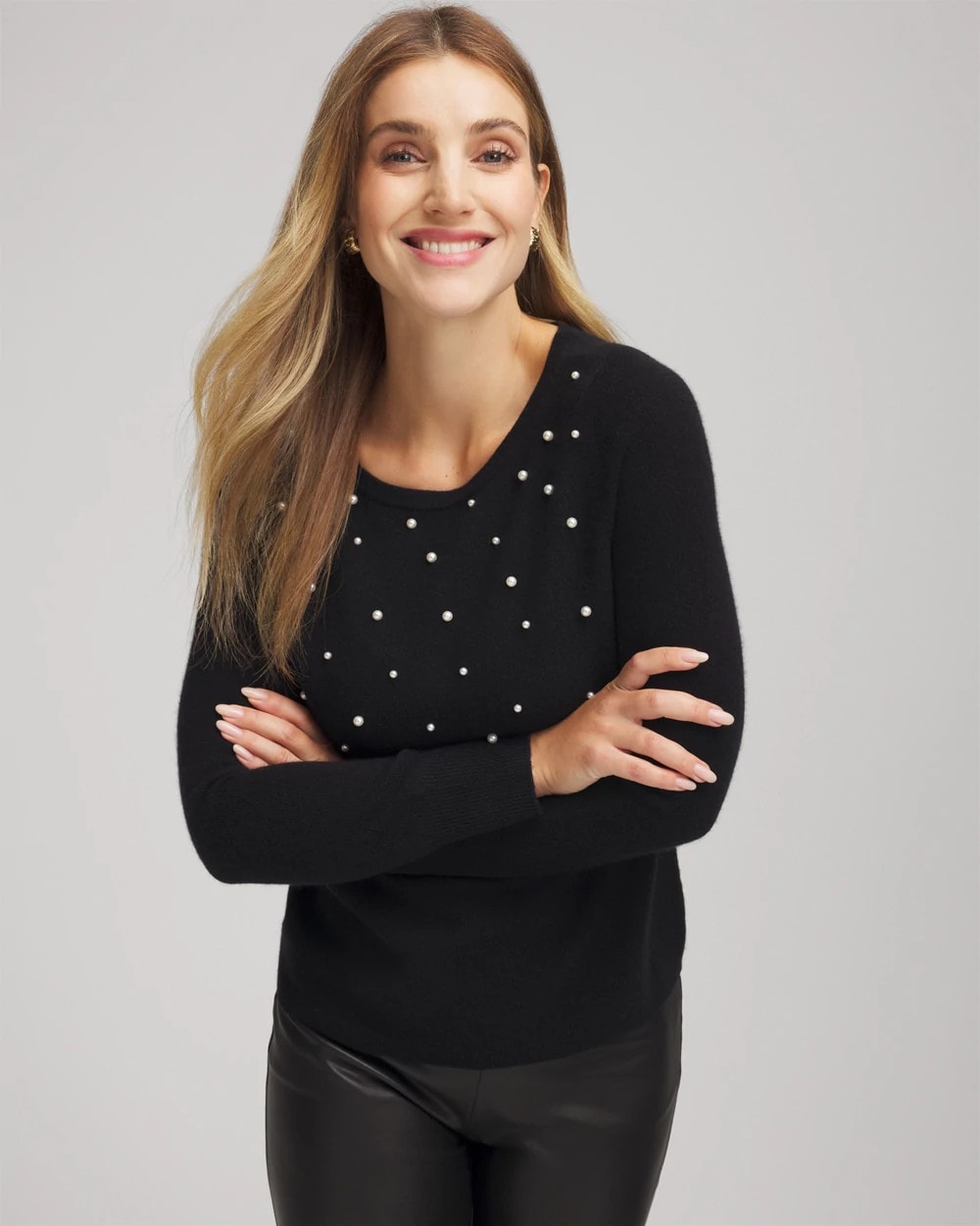 Chico's Clothing Embellished Cashmere Pullover Sweater