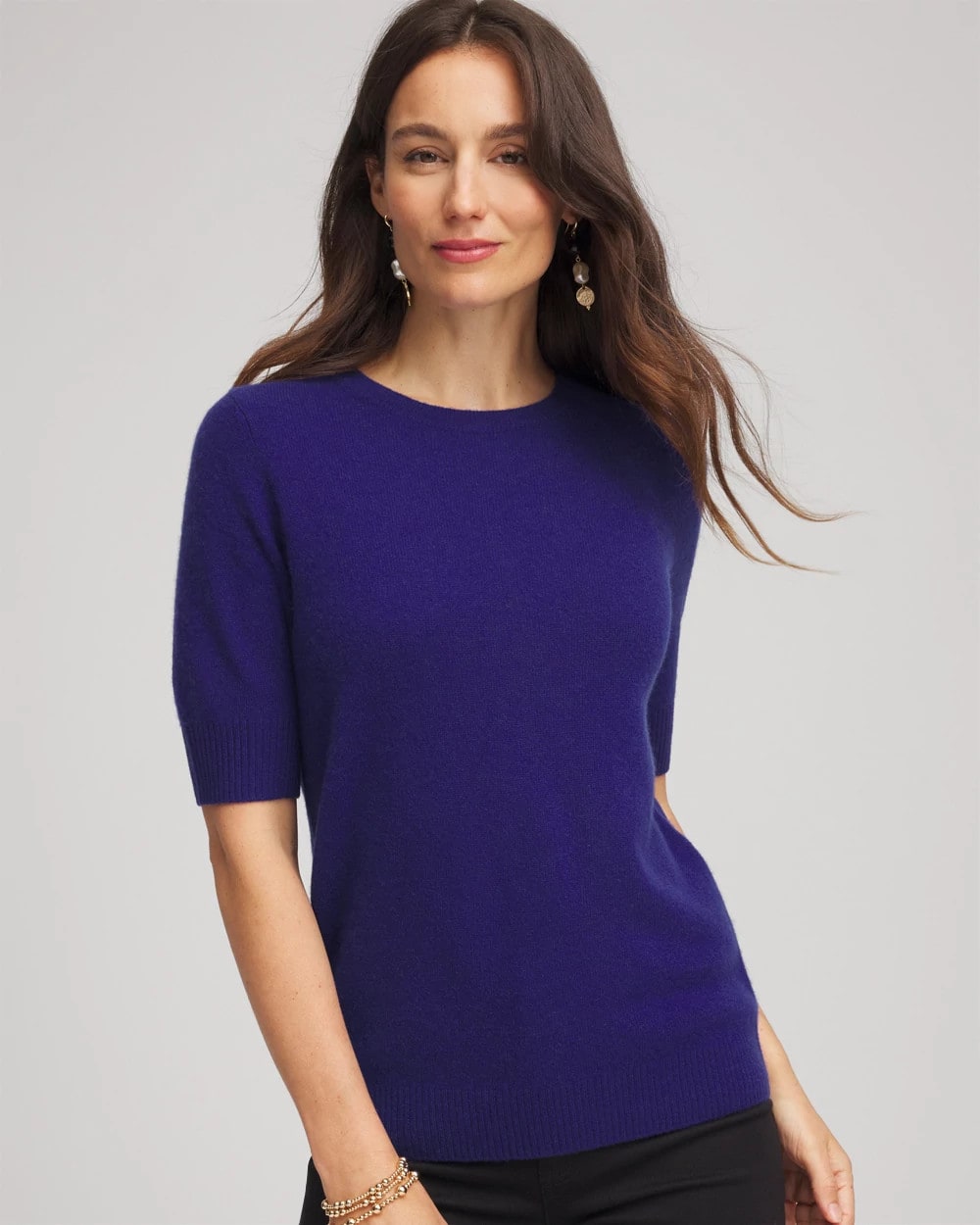 Chico's Clothing Crewneck Cashmere Pullover Sweater