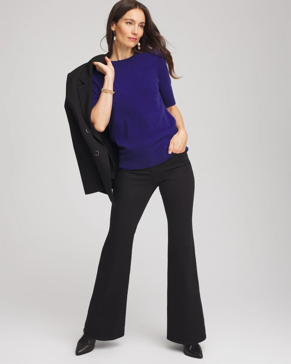 Chico's Clothing Crewneck Cashmere Pullover Sweater