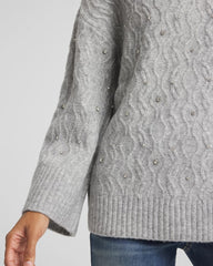 Chico's Clothing Sequined Cable Knit Sweater