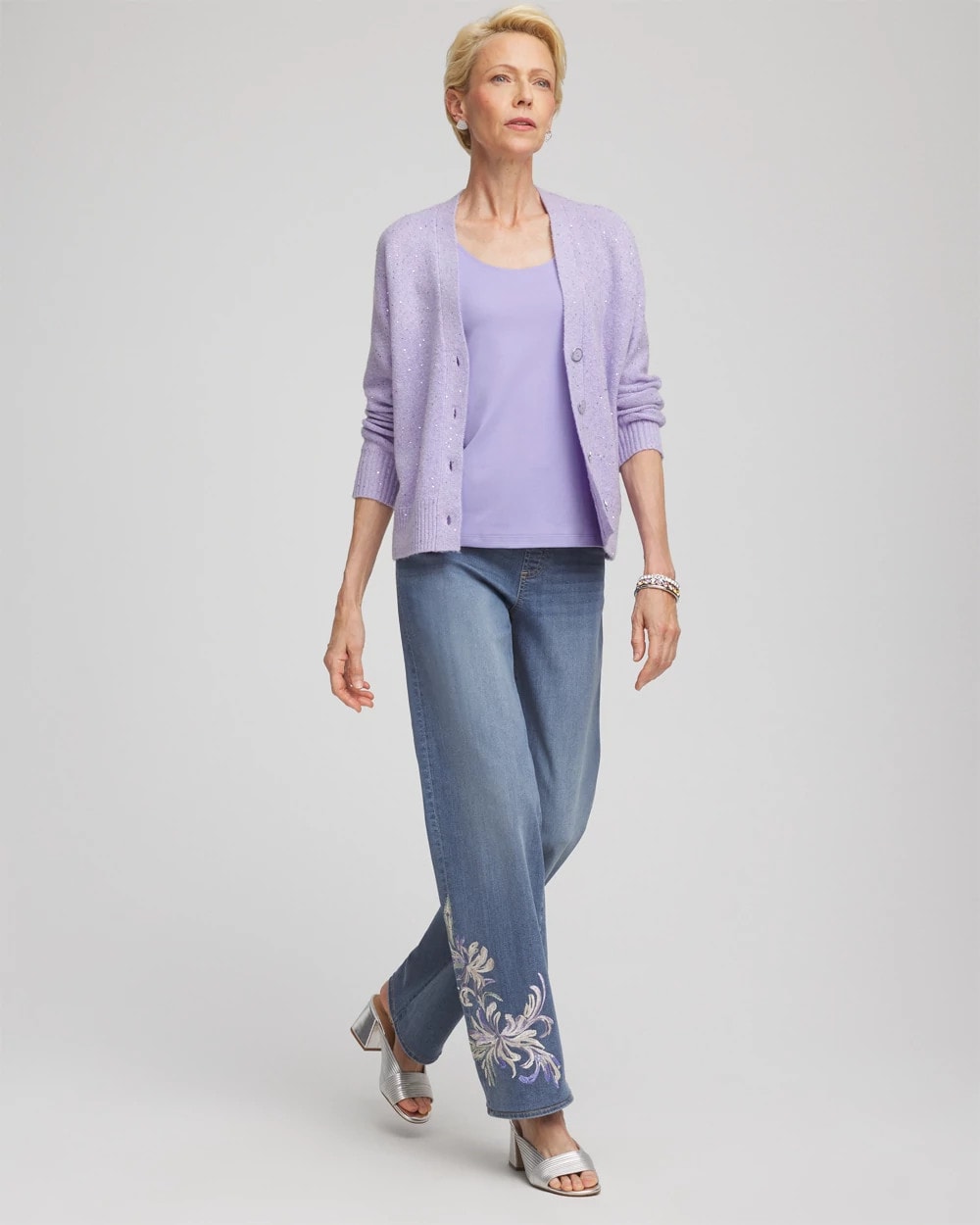 Chico's Clothing Shine Boyfriend Cardigan