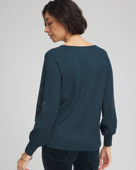 Chico's Clothing Heatset Embroidered Pullover