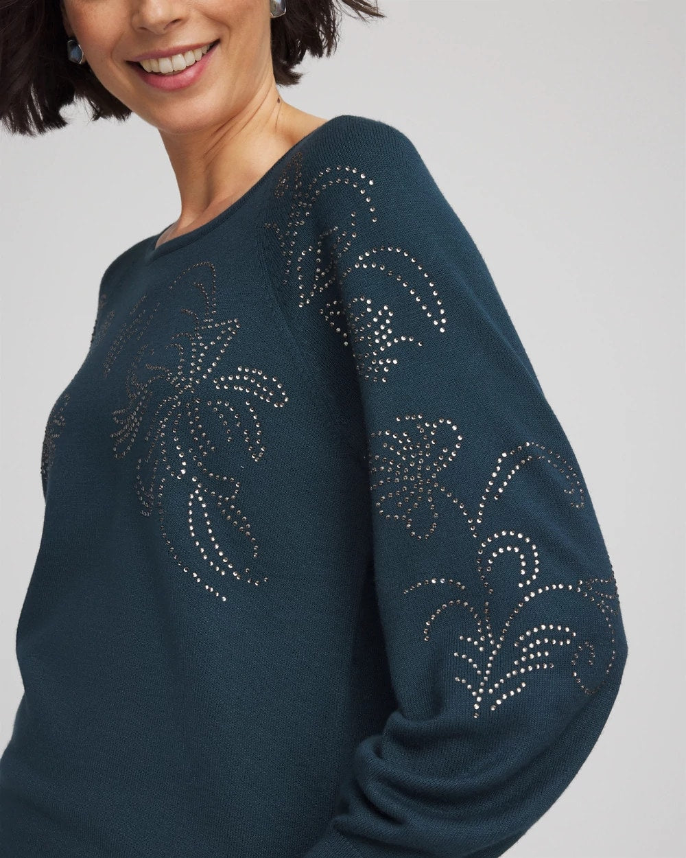 Chico's Clothing Heatset Embroidered Pullover