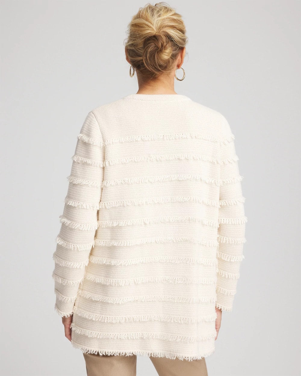 Chico's Clothing Fringe Ottoman Knit Cardigan