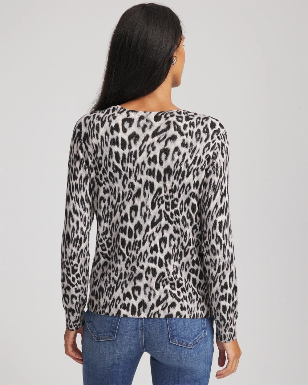 Chico's Clothing Animal Crewneck Cardigan