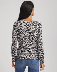 Chico's Clothing Animal Crewneck Cardigan