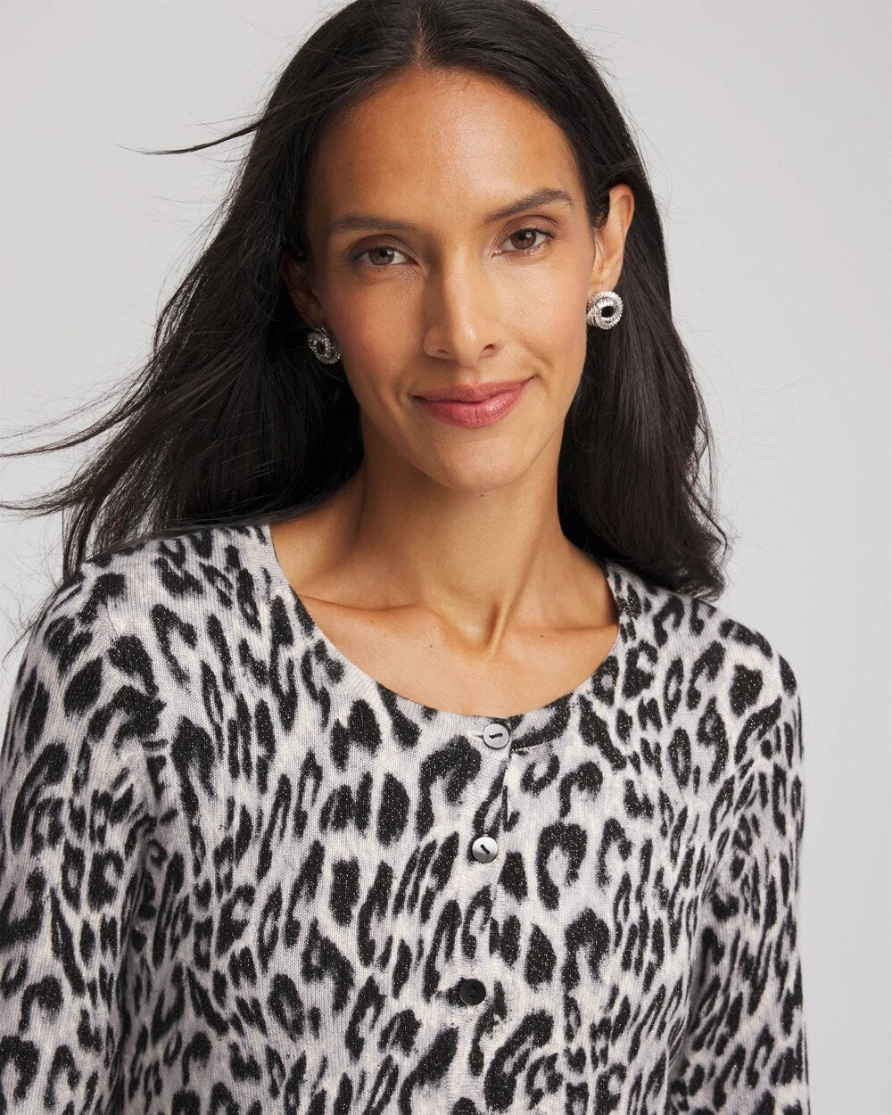 Chico's Clothing Animal Crewneck Cardigan