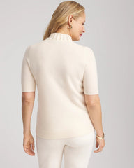 Chico's Clothing Cashmere Pearl Mockneck Sweater