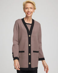 Chico's Clothing Travelers™ Tipped Button-Down Cardigan