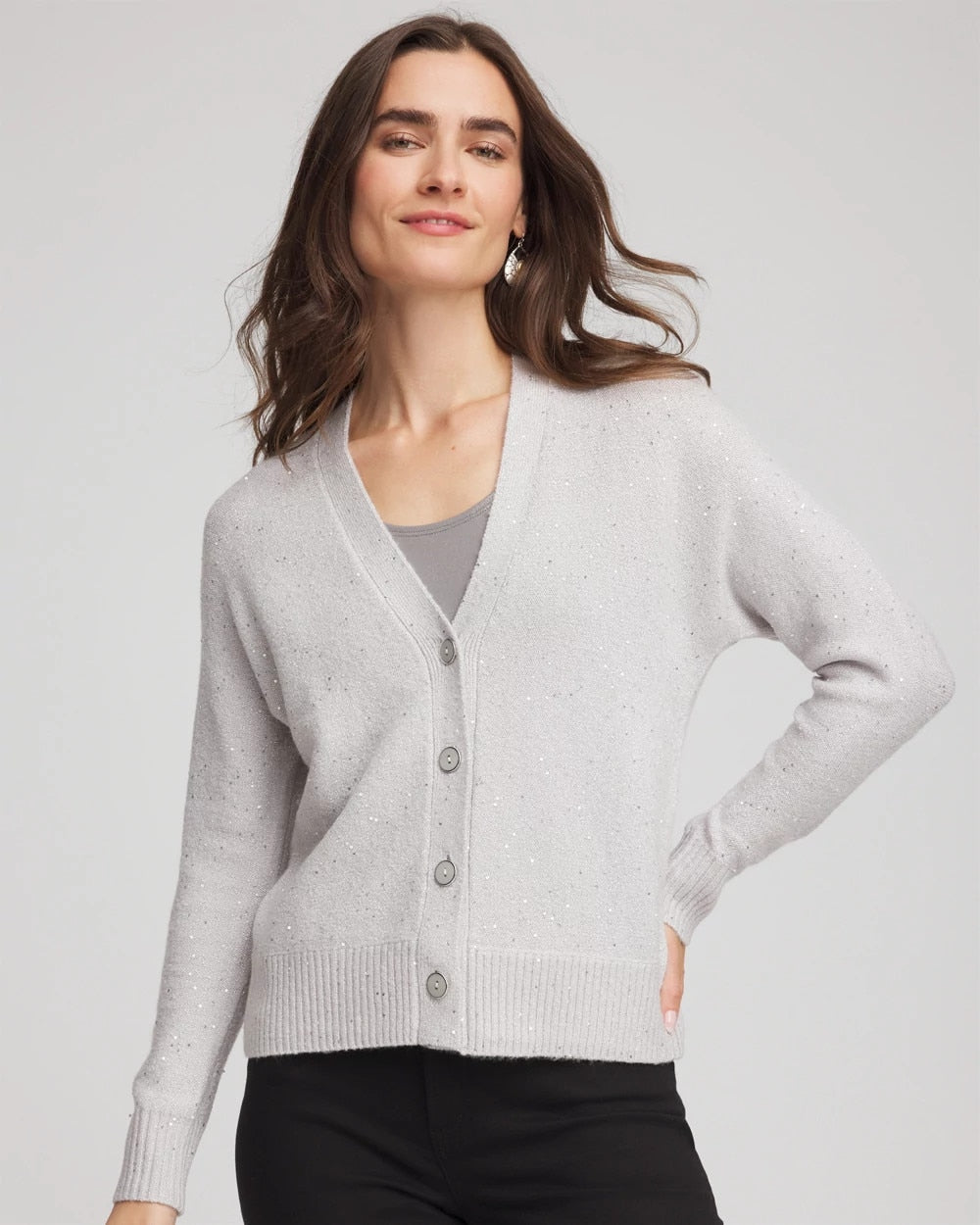Chico's Clothing Shine Boyfriend Cardigan