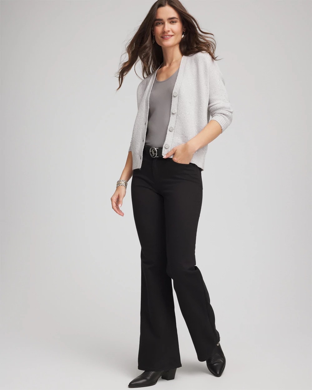Chico's Clothing Shine Boyfriend Cardigan
