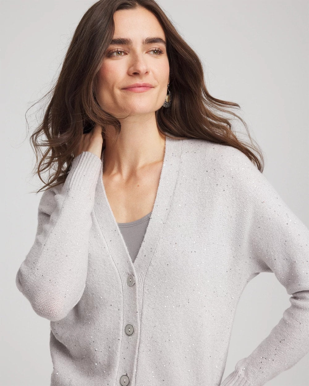 Chico's Clothing Shine Boyfriend Cardigan