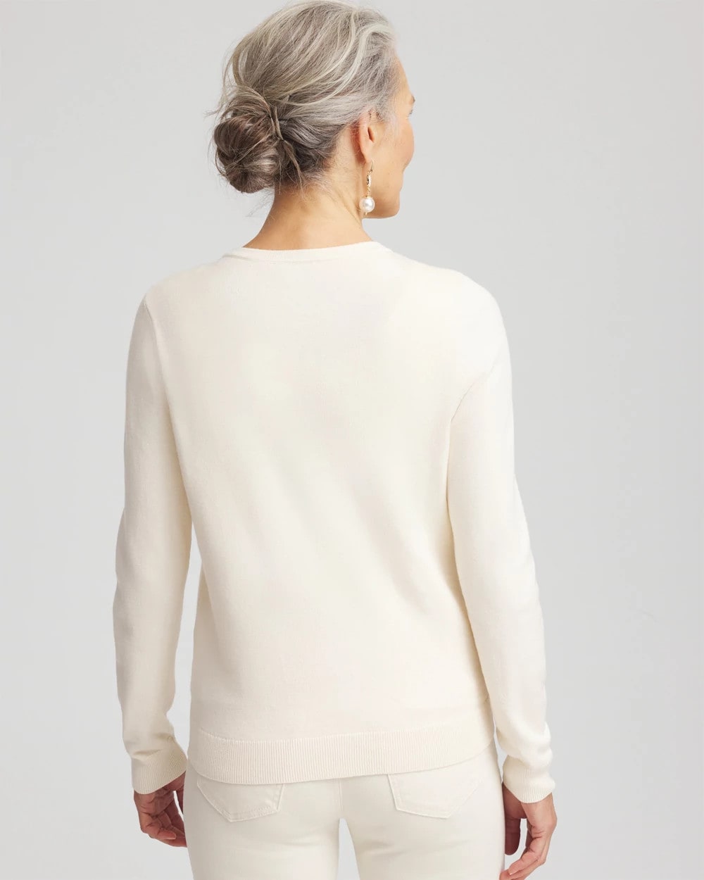Chico's Clothing Embellished Crewneck Cardigan