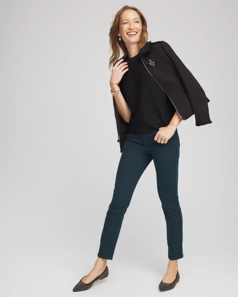 Chico's Clothing Dolman Sleeve Crew Neck Pullover Sweater