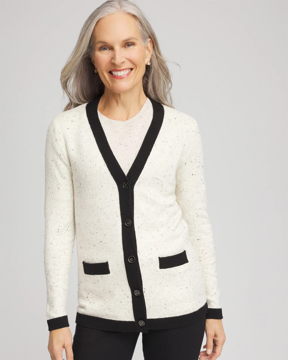 Chico's Clothing Tipped Lady Jacket Cardigan
