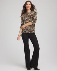 Chico's Clothing Cashmere Animal Long-Sleeve Pullover Sweater