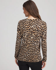 Chico's Clothing Cashmere Animal Long-Sleeve Pullover Sweater