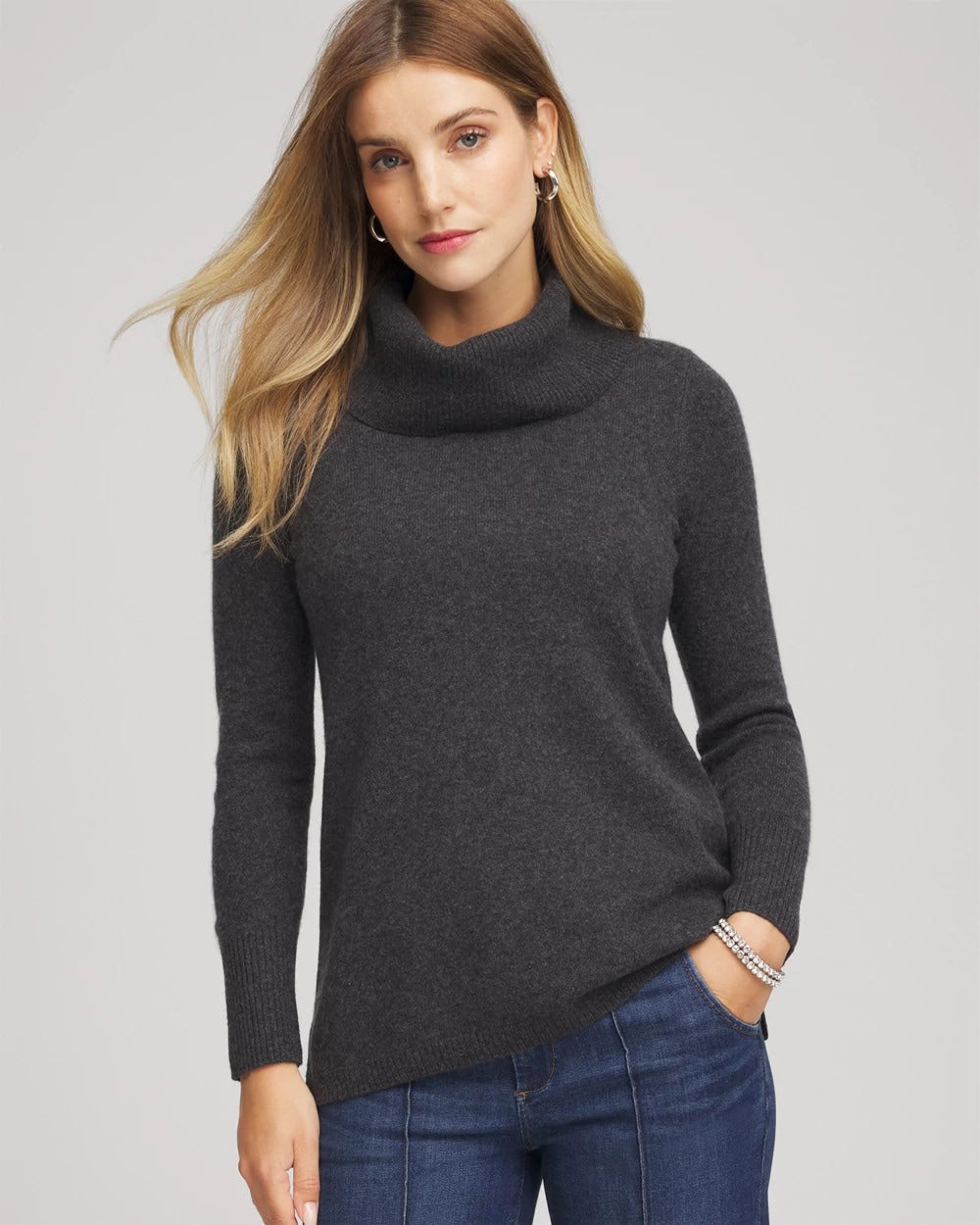Chico's Clothing Cowlneck Cashmere Pullover Tunic