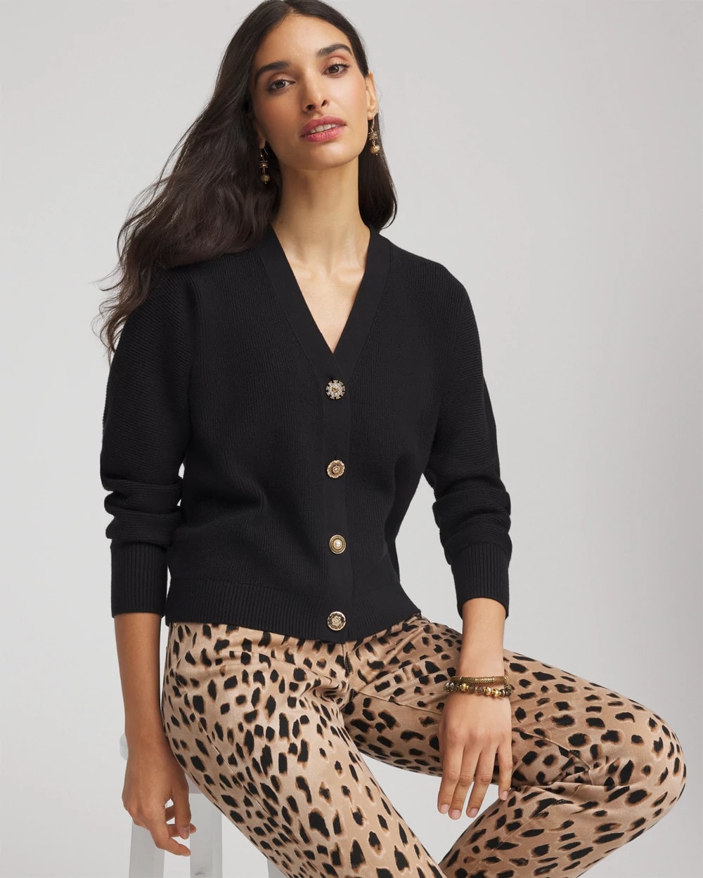 Chico's Clothing Relaxed-Fit Button-Front Cardigan