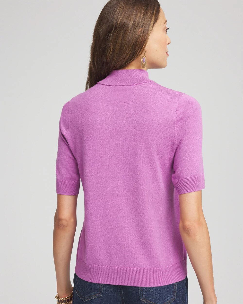 Chico's Clothing Ella Elbow Sleeve Mockneck Sweater