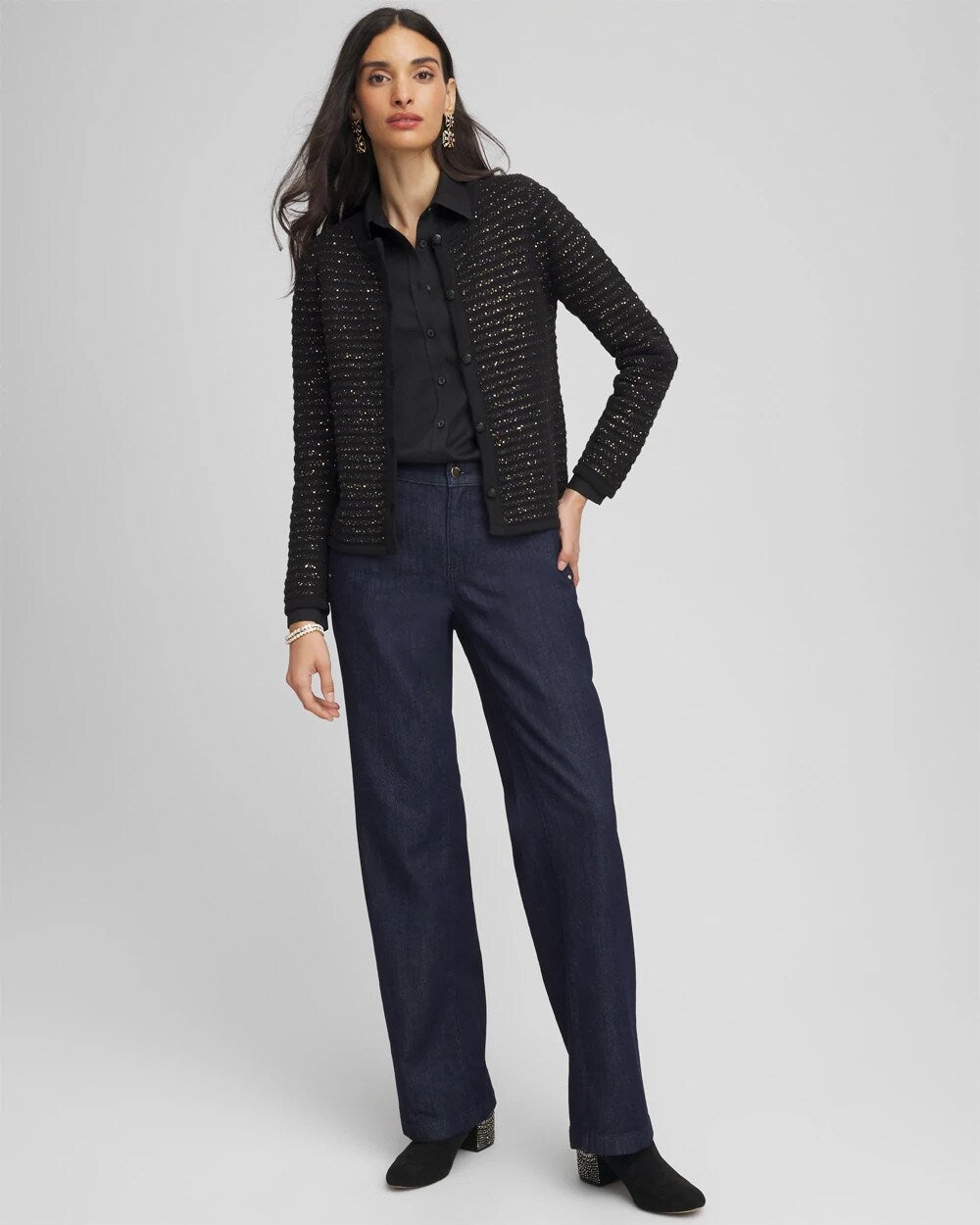 Chico's Clothing Shine Cropped Cardigan