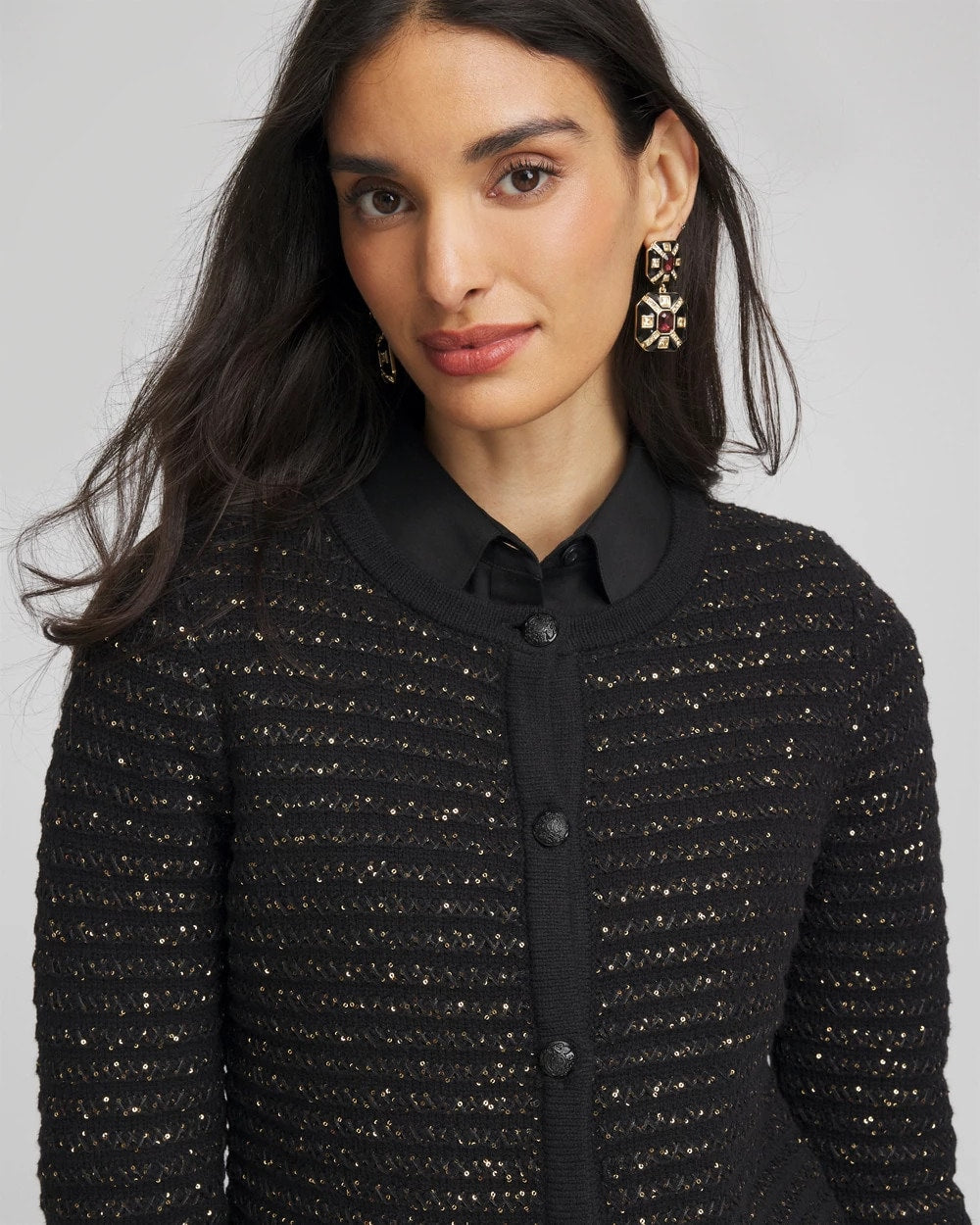 Chico's Clothing Shine Cropped Cardigan