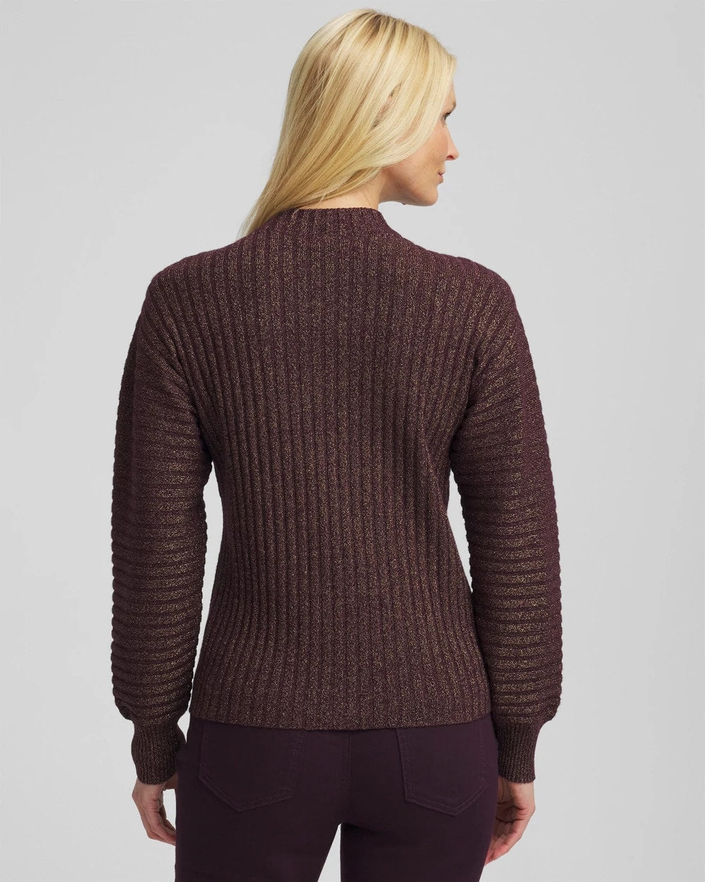 Chico's Clothing Metallic Ribbed Pullover