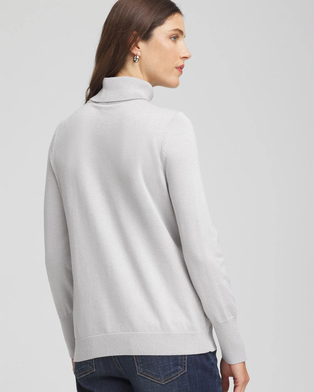 Chico's Clothing Metallic Turtleneck Pullover Sweaters