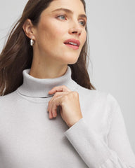 Chico's Clothing Metallic Turtleneck Pullover Sweaters