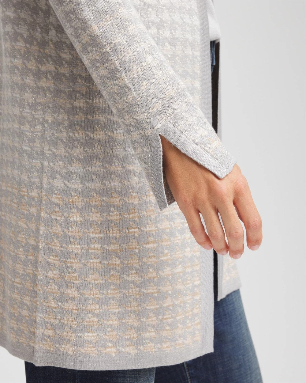 Chico's Clothing Metallic Herringbone Cardigan
