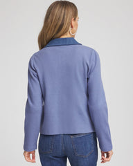Chico's Clothing Denim Colorblock Marl Shirt Jacket