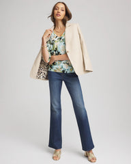 Chico's Clothing Printed Dolman V-Neck Pullover Sweater