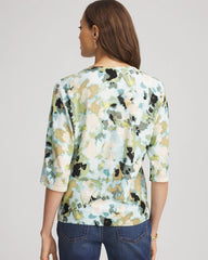 Chico's Clothing Printed Dolman V-Neck Pullover Sweater