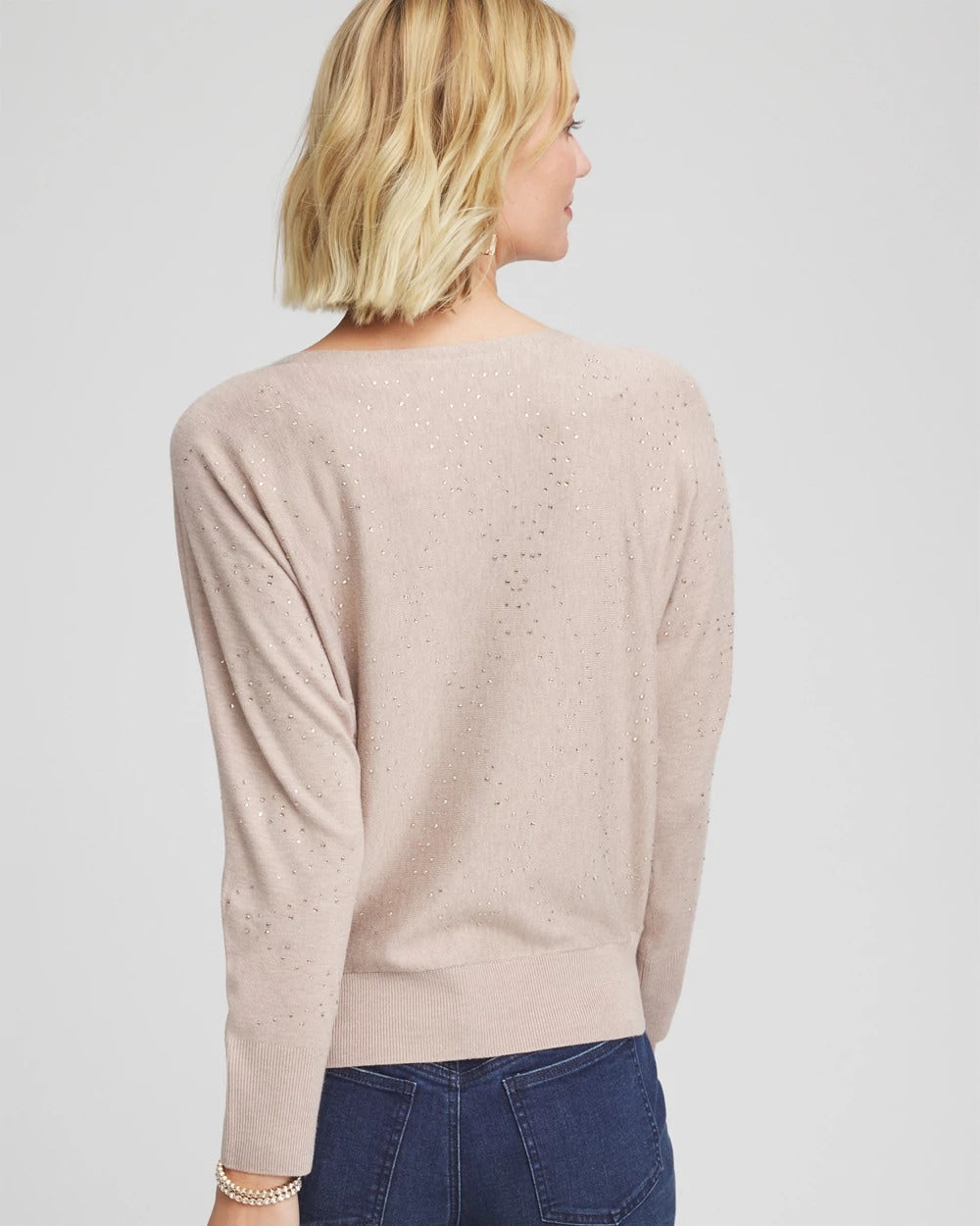 Chico's Clothing Ella Embellished Dolman Pullover Sweater
