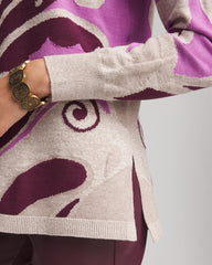 Chico's Clothing Intarsia Knit V-Neck Pullover Sweater